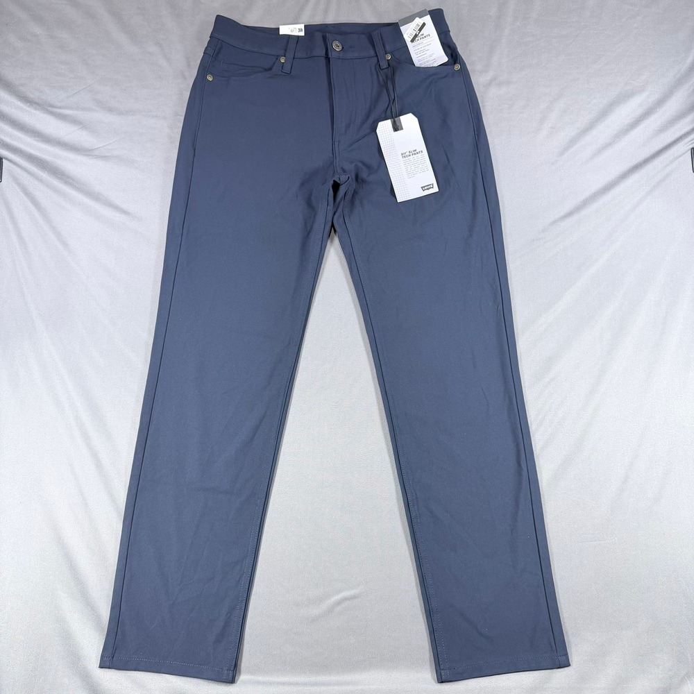 Levi's Mens 30x30 Blue Polyester Blend 511 Slim Tech Pants High Stretch UPF 50+